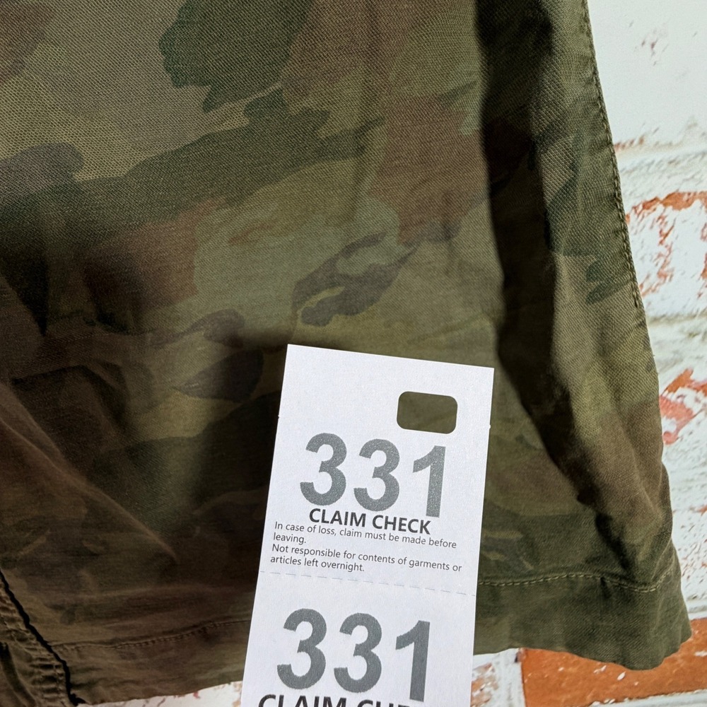 Anthropologie Camo Mini Skirt Womens 8 Green Camouflage Button Front Utility - Picture 4 of 4